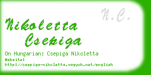 nikoletta csepiga business card